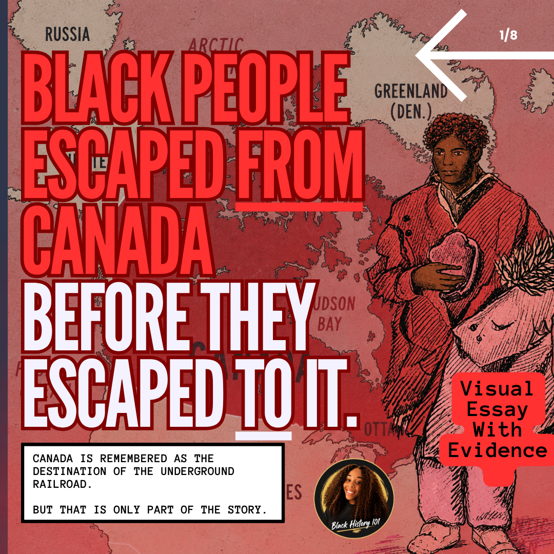 Cover artwork for the visual essay Black People Escaped From Canada Before They Escaped To It